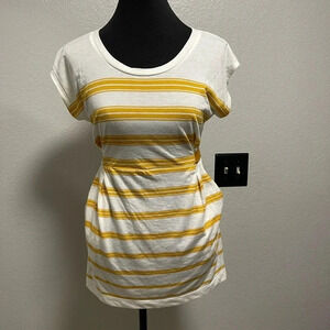 American Rag Short Sleeve Baby Doll Empire Waist Striped Top SMALL